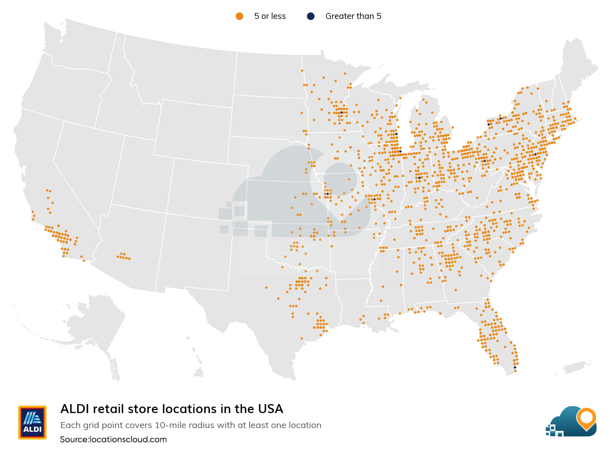 Number of ALDI Store Locations in the USA 2024 LocationsCloud